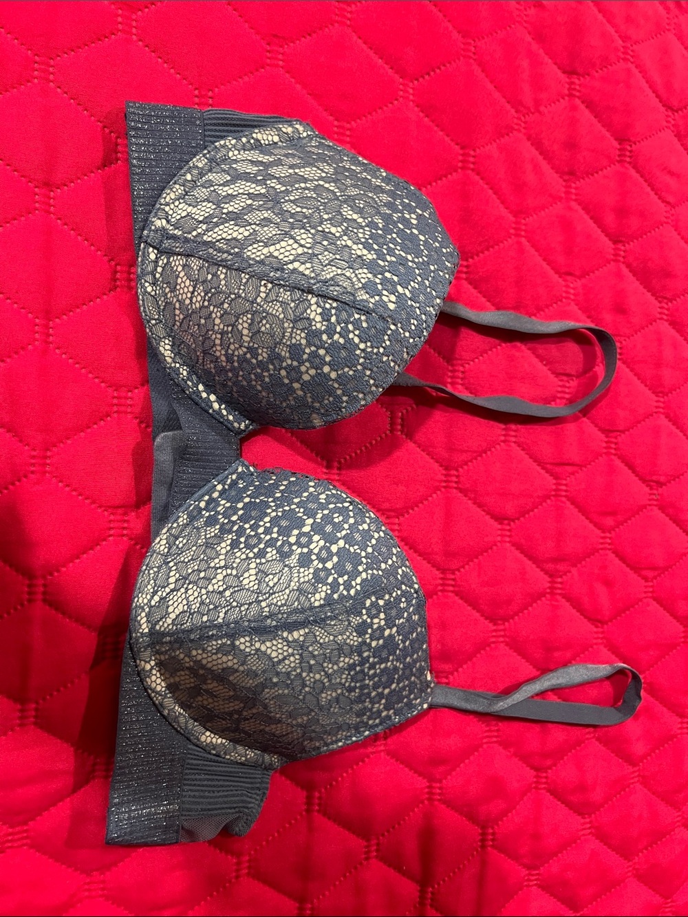Victoria's Secret Blue Lace Overlay Bra
